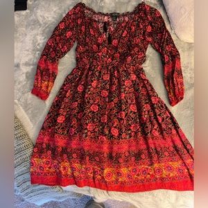 Red paisley dress